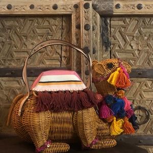 Kate spade wicker camel bag